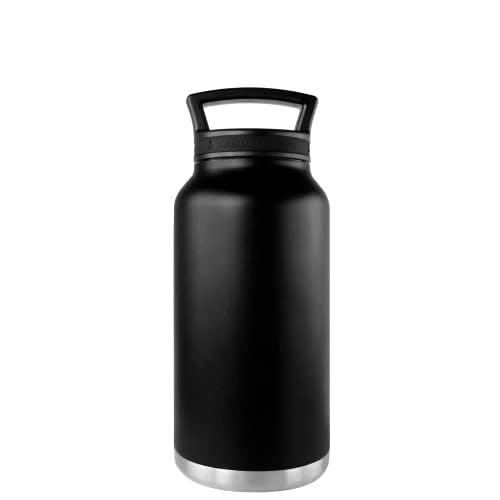 Tempercraft 32 oz Vacuum Insulated Growler | Custom Laser Engraved Options | Stainless Steel, Double-Walled, for Beer, Wine, and Water (Black-Blank)