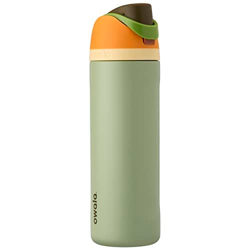 Owala FreeSip Insulated Stainless Steel Water Bottle with Straw for Sports and Travel, BPA-Free, 24-oz, Orange/Green (Camo Cool)