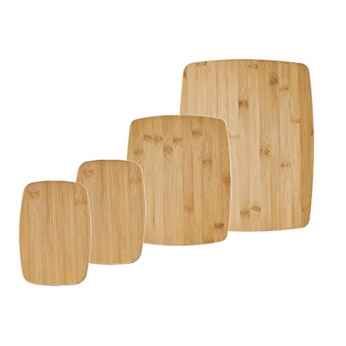 Farberware 4-Piece Reversible Bamboo Cutting And Charcuterie Board Set, Assorted Size