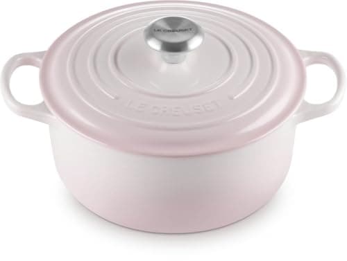 Le Creuset Signature Cast Iron Round Casserole, 4.5 Qt- Shell Pink