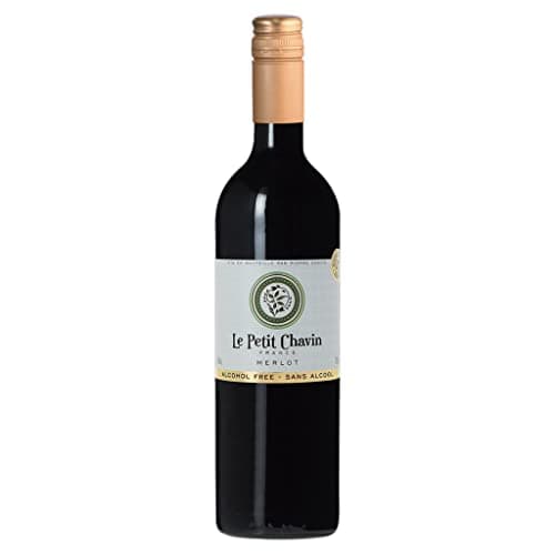 Le Petit Chavin Merlot Dealcoholized 0.0% Non-Alcoholic Red From France 750ml, Vegan (1 Bottle)