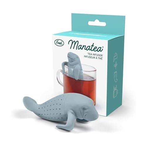 Genuine Fred, MANATEA, Manatee Reusable Silicone Tea Infuser, Blue, Fun Gift for Tea Lovers, Clever Kitchen Gadget