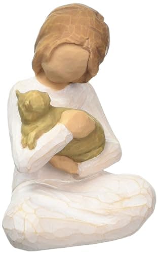 Willow Tree Kindness (Girl), Above All, Kindness, Expresses Relationship with A Much-Loved Pet, A Gift to Celebrate an Adoption, for Animal Lovers and Cat Owners, Sculpted Hand-Painted Figure