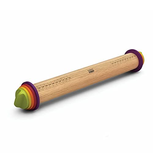 Joseph Joseph Adjustable Rolling Pin with Removable Rings, 13.6", Multi-Color