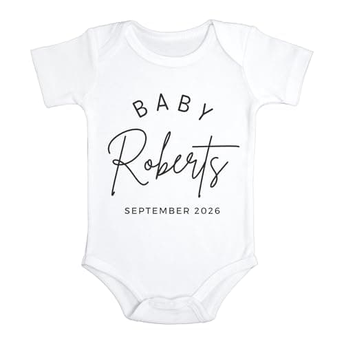 Big Newsies Custom Baby Pregnancy Announcement Bodysuit (White, 0-3 Months)