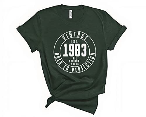 40th Birthday Gift Shirt, Vintage 1983 T Shirt for Men and Women, Aged to Perfection Shirt, Est. 1983 Tee, Gift for 40 Year Old, Gift for Mom and Dad, Funny 40th Age Shirt