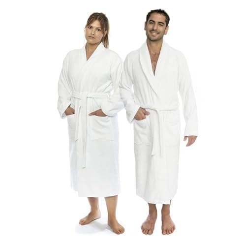 Classic Turkish Towels CTT Premium 100% Turkish Cotton Terry Cloth Bath Robe for Women & Men, Soft & Plush Long Unisex Robe