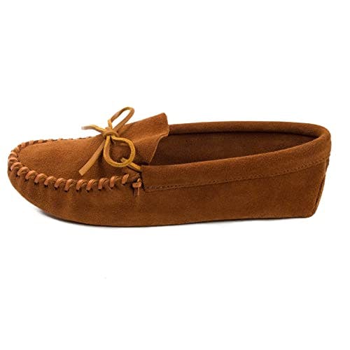 Minnetonka Men's Leather Laced Soft Sole Brown Moccasin 13 M