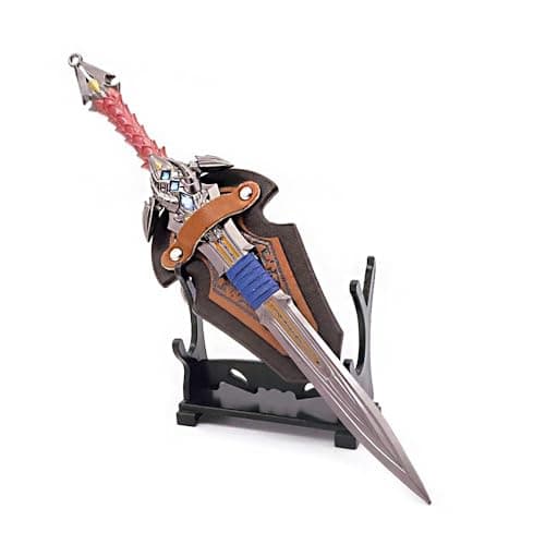 Batustou Arthas Metal Sword Frostmourne Lich King Lothar Llane King Sword 8.66”Wow Replica Sword Model Desktop Display Collection Gift