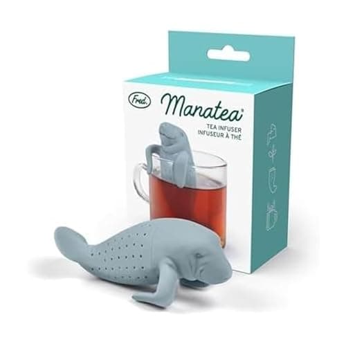 Genuine Fred, MANATEA, Manatee Reusable Silicone Tea Infuser, Blue, Fun Gift for Tea Lovers, Clever Kitchen Gadget