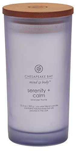 Chesapeake Bay Candle Scented Candle, Serenity + Calm (Lavender Thyme), Large Jar, 12 Ounce, Home Décor