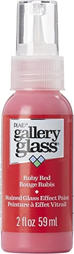 Gallery Glass, Ruby Red Stained Glass 2 fl oz Brilliant Smooth Finish Paint, Perfect for Easy to Apply DIY Arts and Crafts, 19691