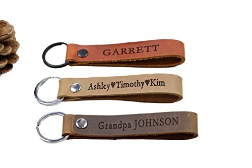 SLIM Fathers Day Gift for Dad,Graduation Gift,Personalized Keychain,Engraved Keychain,Leather Keychain,Custom Keychain,Boyfriend Gift For Him
