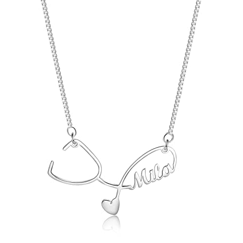 Stethoscope Necklace - Personalized Stethoscope Pendant With Name - Nurse Necklace - Doctor Necklace - Nurse & Doctor Graduation Gift