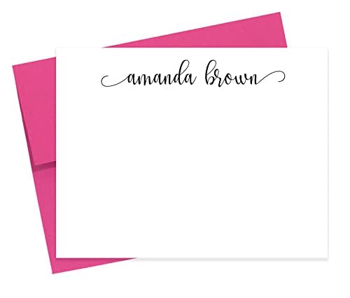 Personalized Calligraphy Stationary, Custom Thank you Note Card with Envelopes, Personalized Stationery Set