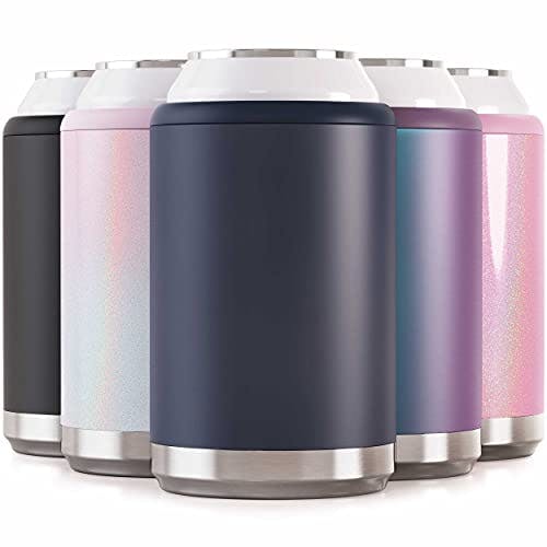 Maars Standard Can Cooler for Beer & Soda | Stainless Steel 12oz Beverage Sleeve, Double Wall Vacuum Insulated Drink Holder - Matte Midnight