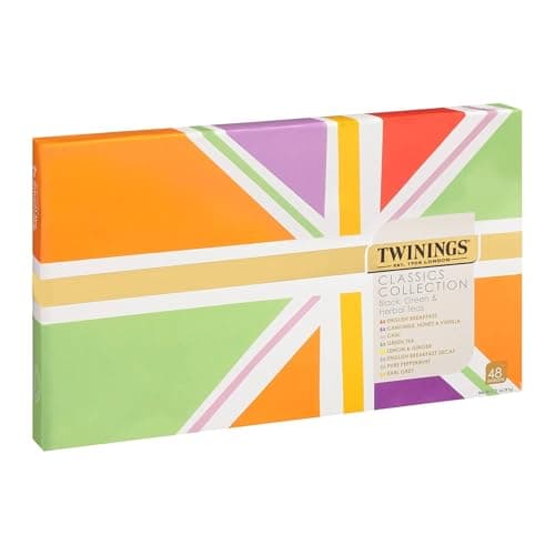 Twinings Tea Classics Collection Gift Box Sampler, 48 Tea Bags (Pack of 1), Enjoy Hot or Iced | Includes Black, Herbal, Green, & Chai Teas