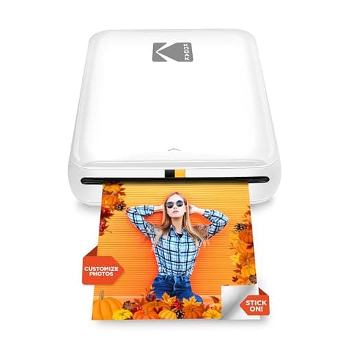 KODAK Step Instant Smartphone Photo Printer - Portable Mini Color Wireless Mobile Printer - Zink 2x3” Sticky-Back Photos - Bluetooth Compatible with iOS & Android Devices - Fun Editing App - White
