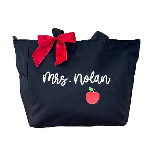 Personalized Large Teacher Tote Bag - Custom Gift for Teacher - Customized Tote Bag - Gift for Teacher - Thank You Gift for Teacher - Student Teacher Gift - Teacher Appreciation