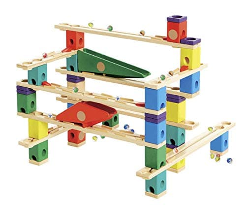 Hape Quadrilla Wooden Marble Run Construction - Vertigo - Quality Time Playing Together Safe and Smart Play for Smart Families,Multicolor