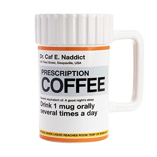 Paladone XL Prescription Unique Coffee Mug 17.5floz | Funny Coffee Mug Novelty Gag Gift for Coffee Lovers