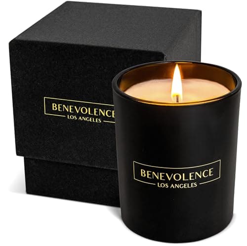 Benevolence LA Candles Bergamot & Jasmine Scented Candle | Summer Candles, 8 Oz Scented Candles for Home Scented, Manly Candles for Men | 45 Hour Burn Seasonal Candles for Women | Jasmine Candle