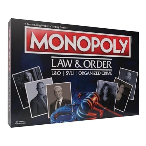 Monopoly®: Law & Order | Buy, Sell, Trade Spaces Featuring Olivia Benson, Jack McCoy, Elliot Stabler, and More | Collectible Monopoly Game | Officially-Licensed Law and Order Game & Merchandise