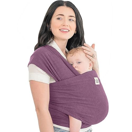 KeaBabies Baby Wrap Carrier - All in 1 Original Breathable Baby Sling, Lightweight,Hands Free Baby Carrier Sling, Baby Carrier Wrap, Baby Carriers for Newborn, Infant, Baby Wraps Carrier (Dark Mauve)