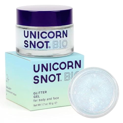 Unicorn Snot Face & Body Glitter Gel - Cosmetic-Grade Holographic Glitter - Stocking Stuffers for Women, Gifts for Teen Girls - Safe for Face, Easy Application & Removal - Aqua Glitter, 1.7oz (Galaxy)