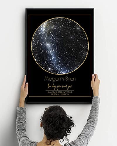 Personalized Star Map Print Custom Constellation Poster Chart Night sky Wall Art Special Occasion Gift Wedding Anniversary Decor 8ts