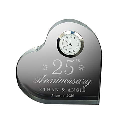 GiftsForYouNow Engraved Anniversary Heart Clock Keepsake