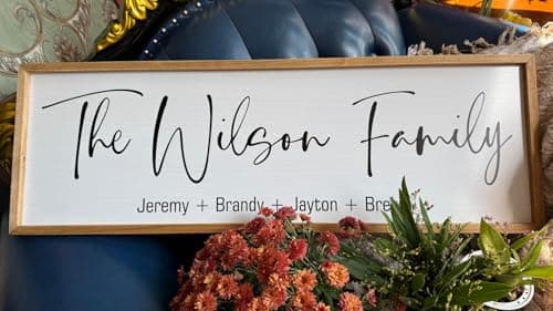 Last Name Signs for Home, Personalized Wall Decor, Framed Family Name Signs for Home Decor, Custom Wood Sign, Established Farmhouse sign, Housewarming Gift