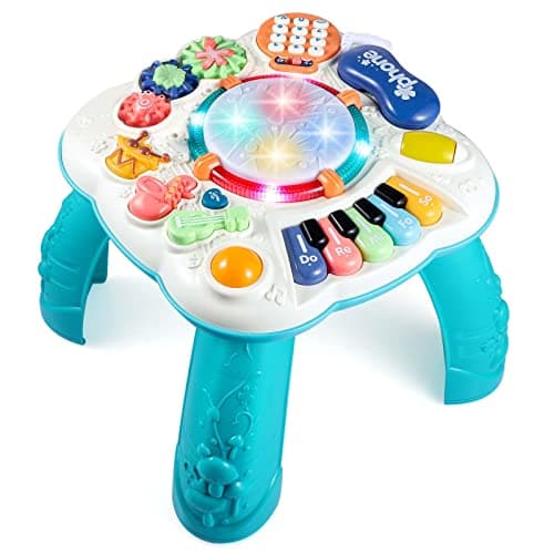 BACCOW Baby & Toddler Toys, Baby Activity Center 6 to 12-18 Month Old, Learning Musical Table Toys for 1 2 3 Year Old Boys Girls Gifts