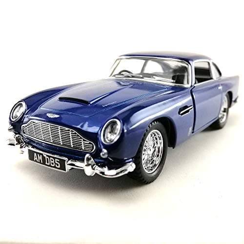 Sport Racing Classic Model Car Die-Cast 1:38 1963 Aston Martin DB5 Blue Color Toy Collection Pull Back Open Door Hobby Collectible