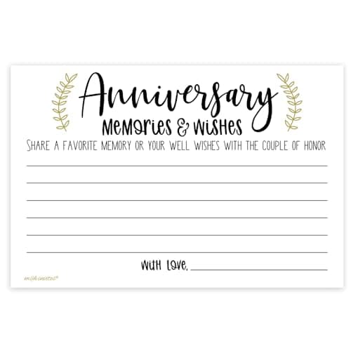 m&h invites Laurel Anniversary Memories and Wishes Cards (50 Count)