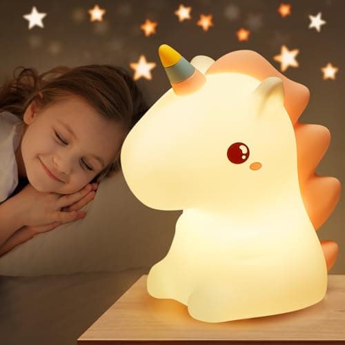 One Fire Unicorn Night Light for Kids, 16 Colors Kids Night Light Kids Lamp, Rechargeable Toddler Night Light Unicorn Lamp,Unicorn Gifts for Girls Room Decor,Silicone Baby Night Light Cute Night Light