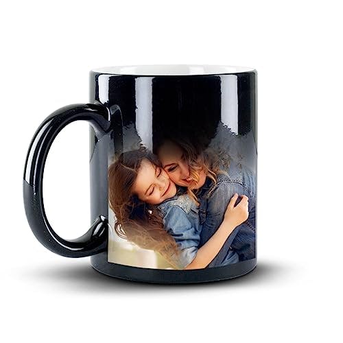 PIVOI Custom Coffee Mug Presonalized Mug Customized Mug with Image Text Logo Custom Gifts for Anniversary Birthday Family Friends Men Women (Black Magic Mug, 11oz)