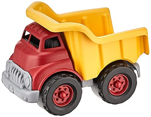 Green Toys Dump Truck, Red/Yellow CB - Pretend Play, Motor Skills, Kids Toy Vehicle. No BPA, phthalates, PVC. Dishwasher Safe, Recycled Plastic, Made in USA.