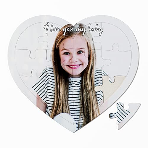 Custom Jigsaw Puzzles for Kids, Personalized Puzzles from Photos, 10 Pieces Personalized Photo Print Jigsaw Puzzle, Design Your Own Puzzles with Photo, Heart