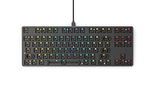 Glorious Custom Gaming Keyboard - GMMK 85% percent TKL Barebone - USB C Wired Mechanical Keyboard Kit - RGB Hot Swappable Switches & Keycaps - Black Metal Top Plate