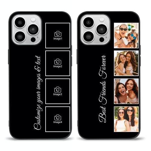 Easycosy Personalized Picture Phone Cases for 15 14 13 12 11 Pro/Max/Mini XR X Xs Max Custom Multiple Photo iPhone Case for Friends Family Birthday Gifts