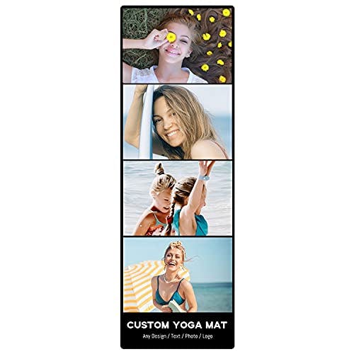 Custom Yoga Mat for Women & Men 2mm Non Slip Suede Eco Friendly Exercise Yoga Mat 72''x24'' 0.08 Inch Thick Yoga Theme Birthday Gift for Women Men Instructor (4 Images Upload needed)