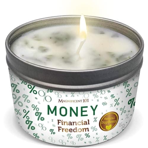 Magnificent 101 Long Lasting Money Smudge Candle | 6 Oz - 35 Hour Burn | Made of Soy Wax Candle for Spiritual Meditation, Purification & Manifestation | Limitless Financial Horizons