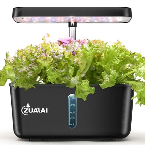 ZUAIAI Hydroponics Growing System, 8Pods Indoor Garden Plant Germination Kit with Height Adjustable LED Grow Light, Indoor Hydroponic Growing System Herb Garden, Christmas Gifts for Women, SPDM2