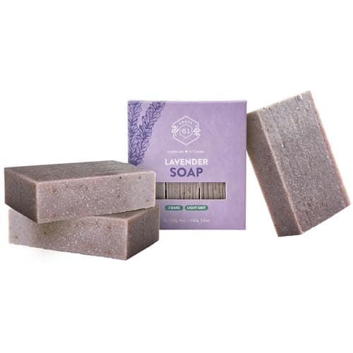 Crate 61 Organics, Handmade Vegan Natural Bar Soap Cold Pressed For Face And Body, With Premium Essential Oils, For Men And Women 3 Pack (Lavender)