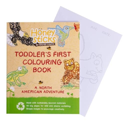 Honeysticks My First Coloring Book for Toddlers 1-3, Large Cute and Simple Images, 40 Pages, Fun and Educational Preschool Coloring Book for Kids Ages 2-4