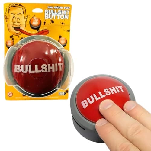 Bullshit Button – The Official Hilarious BS Button with Sound Effects & Flashing Light – Perfect Gag Gift for Friends, Family, and Co-workers - Batteries Included