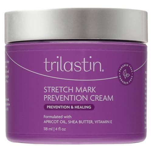 TriLASTIN Maternity Stretch Mark Prevention Cream - Paraben-Free, Hypoallergic, and Safe for Pregnancy - 4 oz