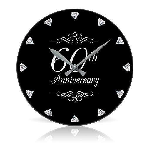 Diamond 60th Anniversary 10.75" Round Acrylic Wall Clock