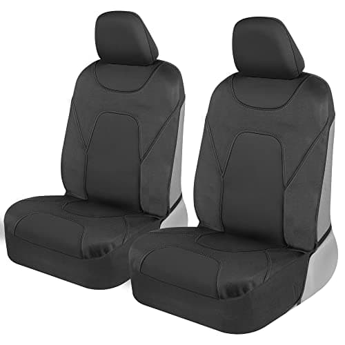 Motor Trend AquaShield Car Seat Covers for Front Seats, Black – Two-Tone Waterproof, Neoprene Seat Cover Set, Interior Covers for Auto Truck Van SUV